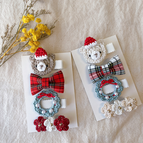 クリスマス限定の4点セット* ベビーヘアクリップ ベビーヘアピン