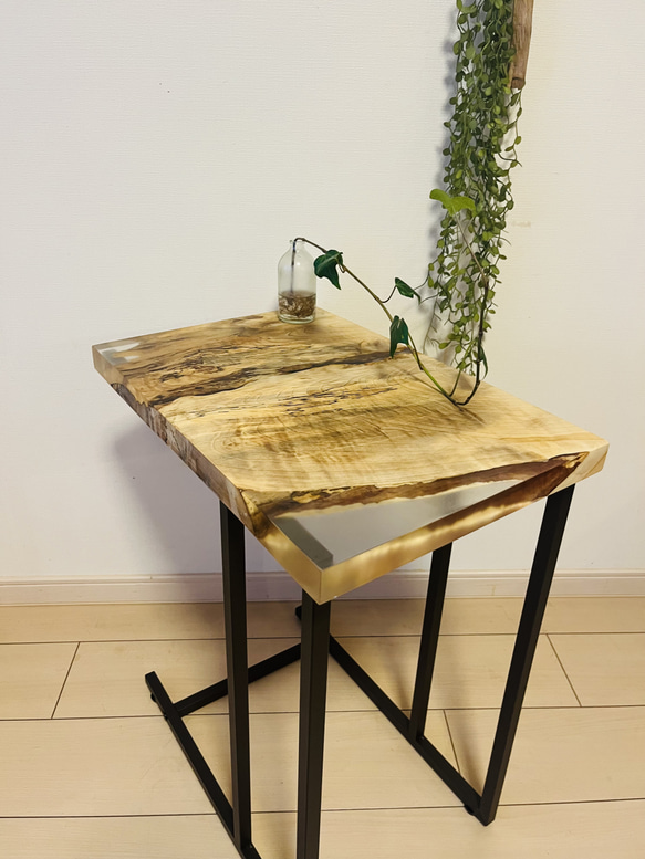 レジンテーブル栃の木ソファテーブルサイドテーブルコーヒーテーブル