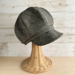 ボーイズライクなキャスケット・ヘリンボーン・オリーブグレー 8枚目の画像