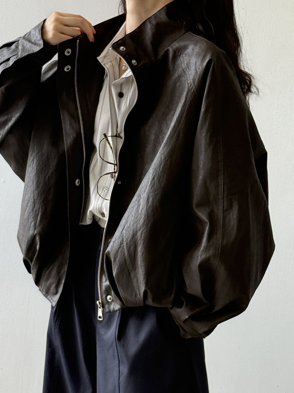 秋冬レディースレトロでカジュアルな万能皮ジャケット【返品・交換可】品質最優先25-336