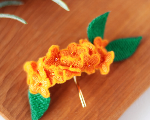 秋うらら～金木犀の花かんむりポニーフック ポニーフック・ヘアカフス