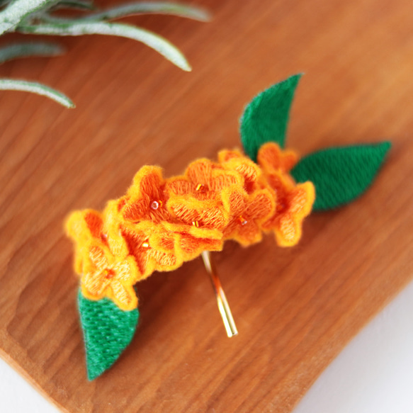 秋うらら～金木犀の花かんむりポニーフック ポニーフック・ヘアカフス