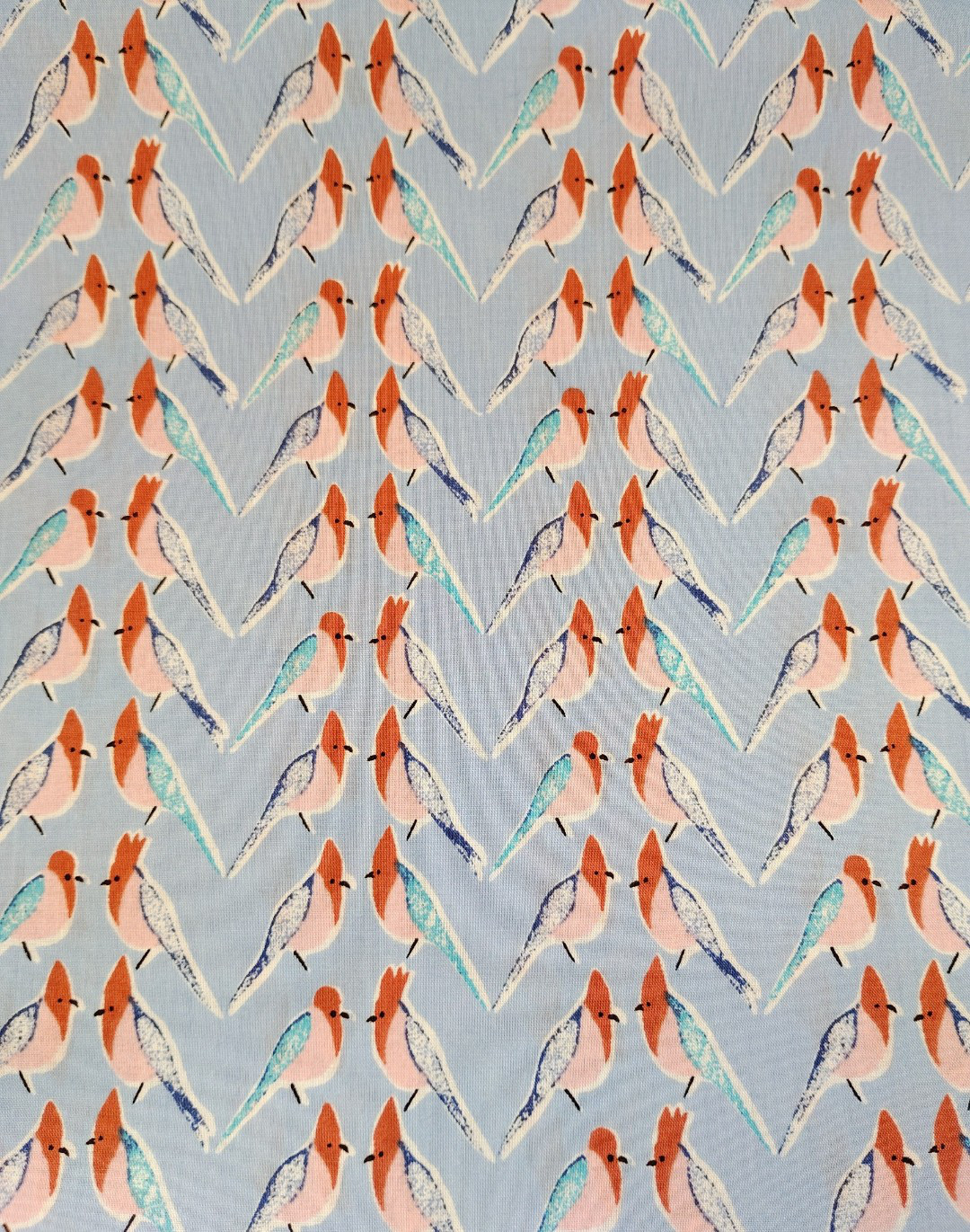 2点限定　リバティ☆  LIBERTY　ポーリーパロット　サックス 系 ヨークブラウスSＭL