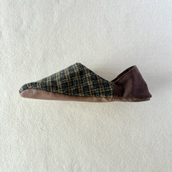 【ふっくら秋冬】コットンツイード okaeri！ふわふわルームシューズ ・Olive green 7枚目の画像