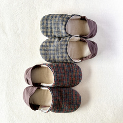 【ふっくら秋冬】コットンツイード okaeri！ふわふわルームシューズ ・Olive green 14枚目の画像