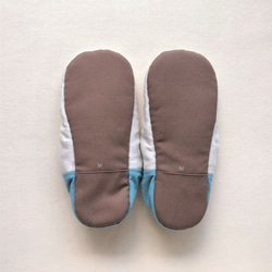 【ふっくら秋冬】コットンツイード okaeri！ふわふわルームシューズ ・Olive green 10枚目の画像