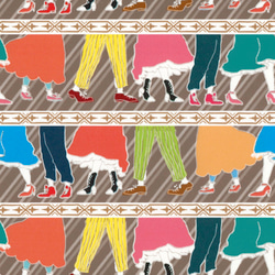 おしゃれ紙「足並み」 A4　3枚入　ラッピングペーパー 1枚目の画像