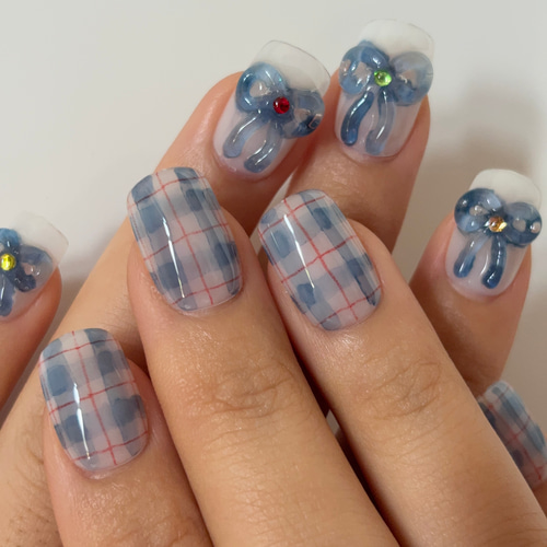 No.5【サイズオーダー】独特なインクの滲みがかわいい♡ぷっくりリボン
