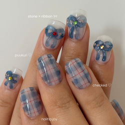 No.5【サイズオーダー】独特なインクの滲みがかわいい♡ぷっくりリボン