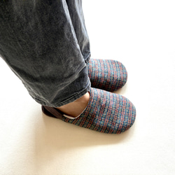 【ふっくら秋冬】コットンツイード okaeri！ふわふわルームシューズ ・Warm red 4枚目の画像