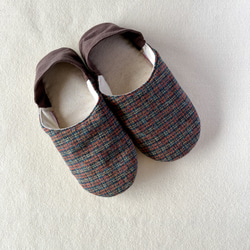 【ふっくら秋冬】コットンツイード okaeri！ふわふわルームシューズ ・Warm red 3枚目の画像