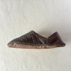 【ふっくら秋冬】コットンツイード okaeri！ふわふわルームシューズ ・Warm red 5枚目の画像