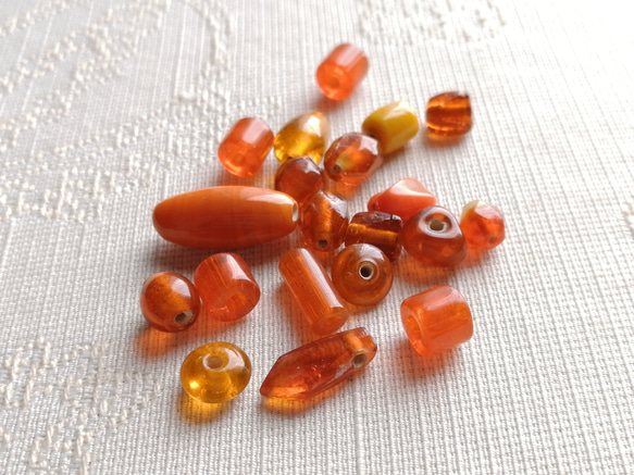 満ちる〜橙〜　インドビーズ　10g 1枚目の画像