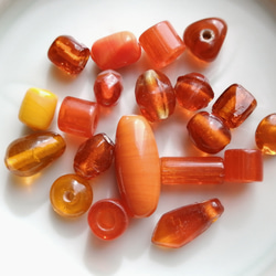 満ちる〜橙〜　インドビーズ　10g 2枚目の画像