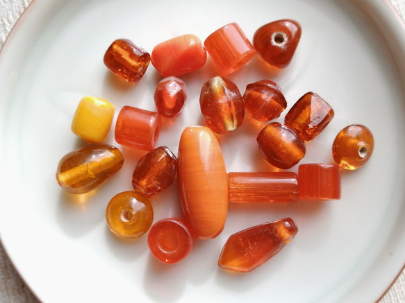 満ちる〜橙〜　インドビーズ　10g 2枚目の画像