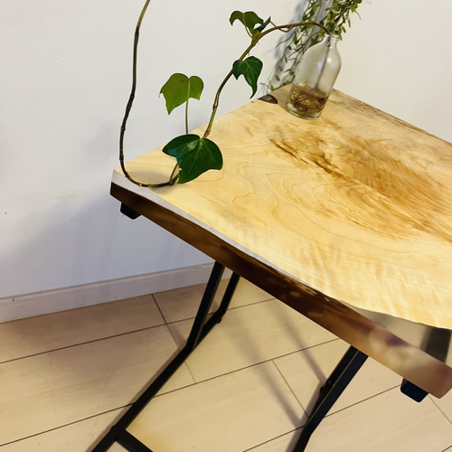 レジンテーブル栃の木ソファテーブルサイドテーブルコーヒーテーブル