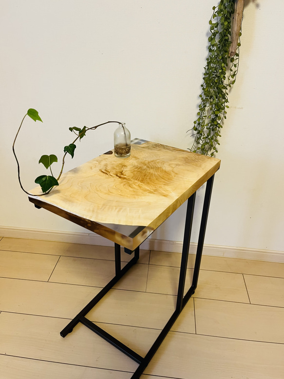 レジンテーブル 栃の木 ソファテーブル サイドテーブル コーヒー