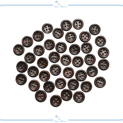 EB28 ウッドボタン 【12.5mm】ダークブラウン 10個セット レトロ 木製 海外 ハンドメイド 手芸 パーツ 1枚目の画像