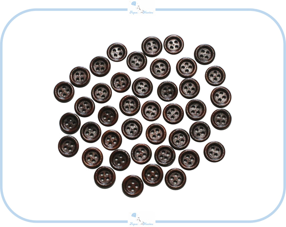 EB28 ウッドボタン 【12.5mm】ダークブラウン 10個セット レトロ 木製 海外 ハンドメイド 手芸 パーツ 1枚目の画像