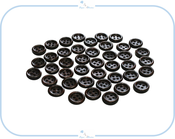 EB28 ウッドボタン 【12.5mm】ダークブラウン 10個セット レトロ 木製 海外 ハンドメイド 手芸 パーツ 2枚目の画像