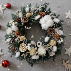 三日月リース プリザーブドフラワー ドライフラワー 玄関リース