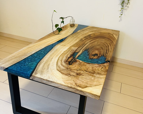 レジンテーブル リバーテーブル ローテーブル アイアンテーブル