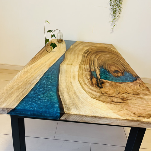 レジンテーブル リバーテーブル ローテーブル アイアンテーブル