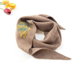 ミモザ三角ニットスカーフ0002 2枚目の画像