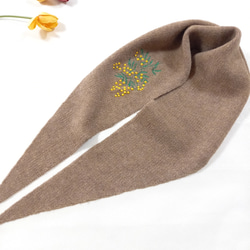 ミモザ三角ニットスカーフ0002 3枚目の画像