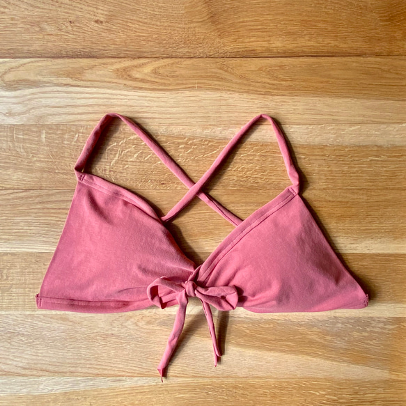 《Newカラー》【茜 】草木染めブラ　オーガニックコットン　ノンワイヤー　しめつけない　綿　ブラ　インナー　らくちん　 1枚目の画像