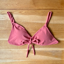 《Newカラー》【茜 】草木染めブラ　オーガニックコットン　ノンワイヤー　しめつけない　綿　ブラ　インナー　らくちん　 2枚目の画像