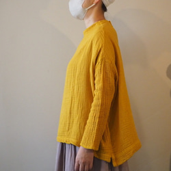 ダブルガーゼ トップス レディース ボトルネック ガーゼ ハイネック 長袖 コットン 部屋着 綿 ドルマン 11枚目の画像