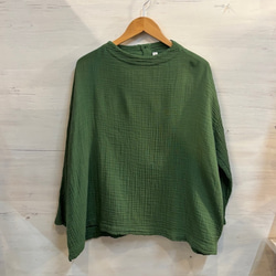 ダブルガーゼ トップス レディース ボトルネック ガーゼ ハイネック 長袖 コットン 部屋着 綿 ドルマン 5枚目の画像