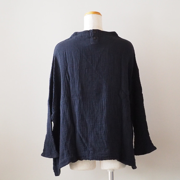 ダブルガーゼ トップス レディース ボトルネック ガーゼ ハイネック 長袖 コットン 部屋着 綿 ドルマン 6枚目の画像