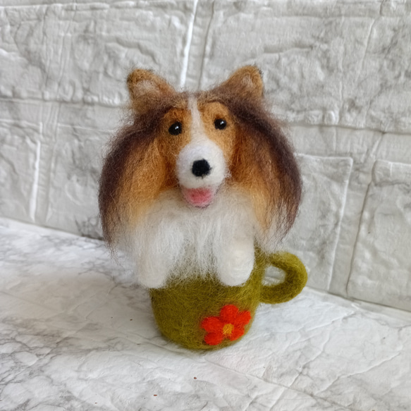 見本品 羊毛フェルトシェルティ 羊毛フェルト犬オーダー シェルティうちの子 見本品 羊毛フェルト