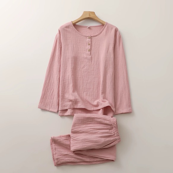 パジャマ 長袖レディース上下セット春秋冬ダブルガーゼ寝巻き 2枚目の画像