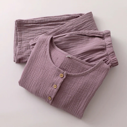 パジャマ 長袖レディース上下セット春秋冬ダブルガーゼ寝巻き 3枚目の画像