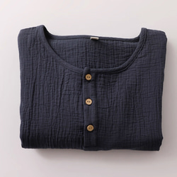 パジャマ 長袖メンズ上下セット男女兼用春秋冬ダブルガーゼ寝巻き 4枚目の画像