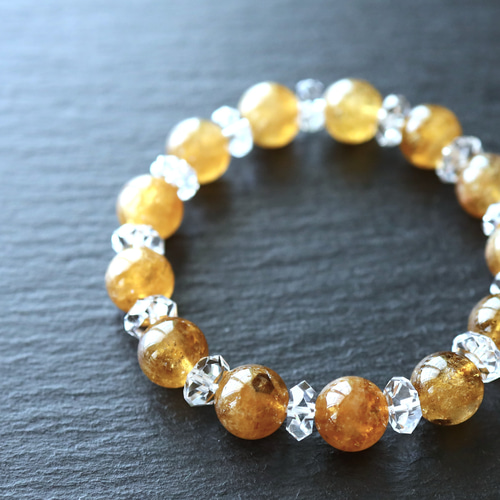 【匿名配送】天然石 カブラル産 ゴールデン レムリアンクォーツ チャネリング ☆スーパープレミアムブレス☆ゴールデンレムリアンクォーツ：約10.8