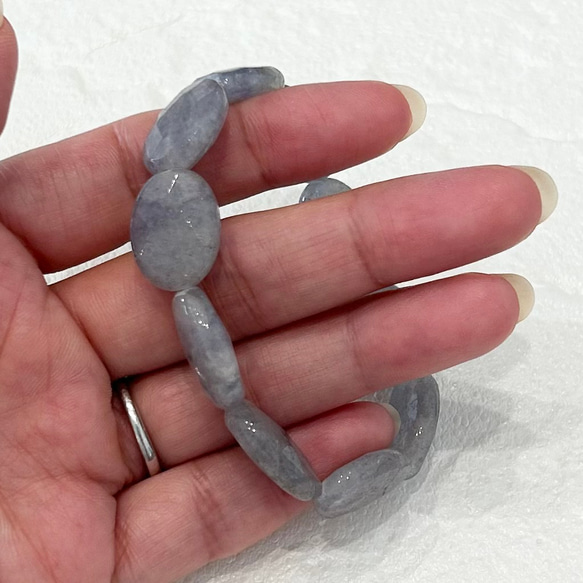 天然石ブレスレット507◇アイオライトシリカ オーバルカット 6枚目の画像