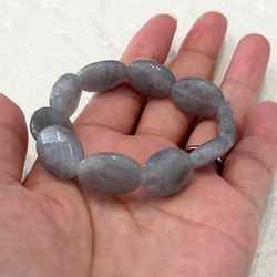 天然石ブレスレット507◇アイオライトシリカ オーバルカット 4枚目の画像