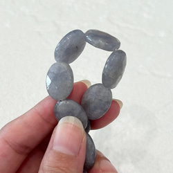 天然石ブレスレット507◇アイオライトシリカ オーバルカット 5枚目の画像