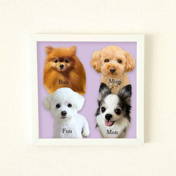 【フレーム付き】うちのこオーダーポスター ペットイラスト  うちの子グッズ ペットの肉球 犬猫の足形 ペット供養 11枚目の画像