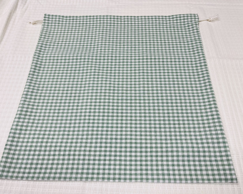 【40】巾着袋　青＊イエロー＊グリーン　ドット　ギンガムチェック 40】巾着袋 青＊イエロー＊グリーン ドット ギンガムチェック