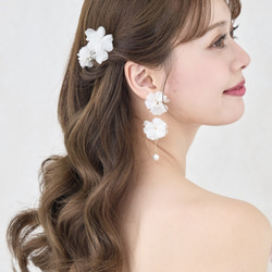 MA290　 ヘッドドレス　ウェディング 　花　小枝　アレンジ　髪飾り　成人式　結婚式　洋髪和装 卒業式 4枚目の画像