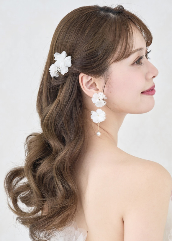 MA290　 ヘッドドレス　ウェディング 　花　小枝　アレンジ　髪飾り　成人式　結婚式　洋髪和装 卒業式 4枚目の画像