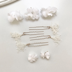 MA290　 ヘッドドレス　ウェディング 　花　小枝　アレンジ　髪飾り　成人式　結婚式　洋髪和装 卒業式 7枚目の画像