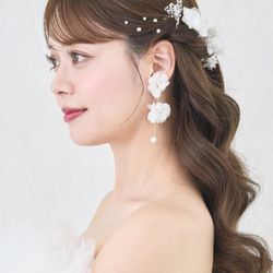 MA290　 ヘッドドレス　ウェディング 　花　小枝　アレンジ　髪飾り　成人式　結婚式　洋髪和装 卒業式 5枚目の画像