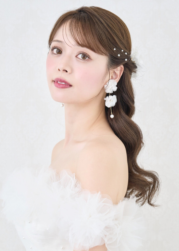 MA290　 ヘッドドレス　ウェディング 　花　小枝　アレンジ　髪飾り　成人式　結婚式　洋髪和装 卒業式 2枚目の画像