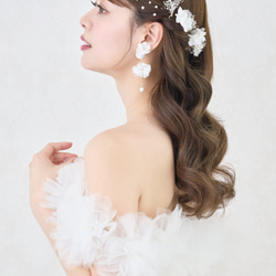 MA290　 ヘッドドレス　ウェディング 　花　小枝　アレンジ　髪飾り　成人式　結婚式　洋髪和装 卒業式 6枚目の画像